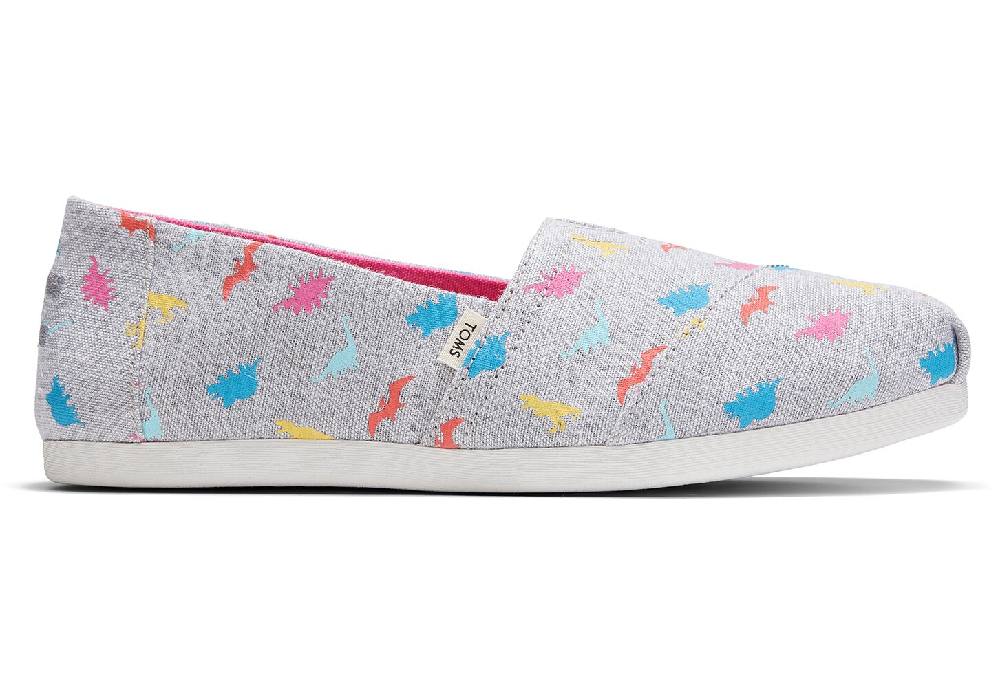 Toms Classics Neon Dino Print - Womens Alpargata Espadrilles - Deep Grey - NZ - 927584PSU